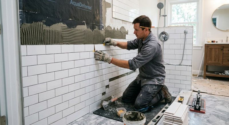 Tile Shower Floor Installation in Longmont, CO
